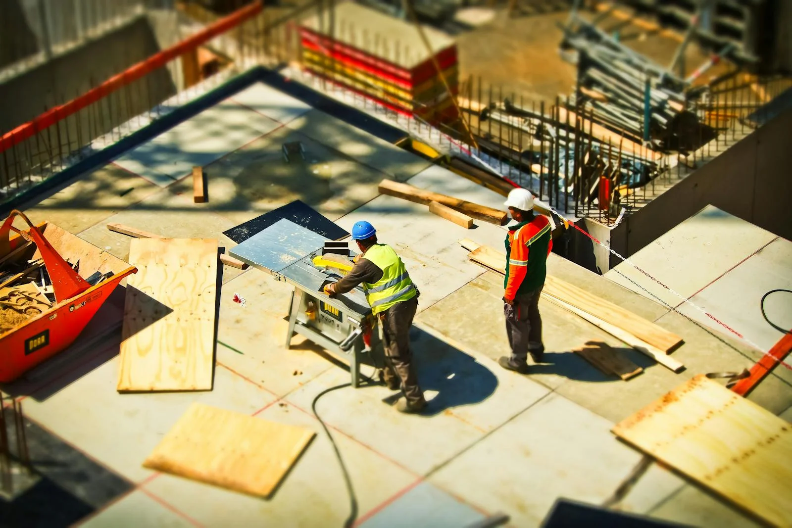 Construction team on site